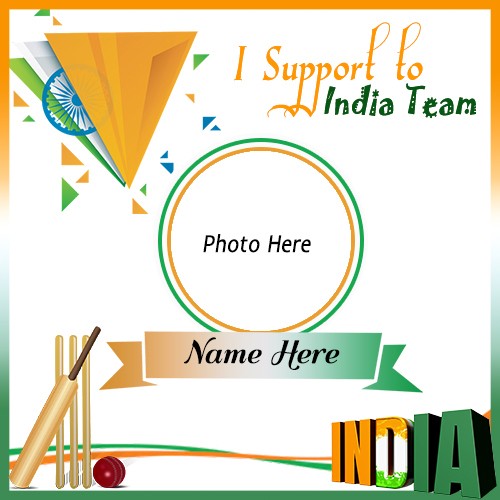Icc World Cup 2025 Support Team India Photo Frame With Name